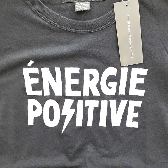 FRENCH CONNECTION TEE SHIRT BLACK COLOR, SOFT COTTON, SIZE MEDIUM (M) - Picture 3 of 8